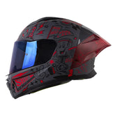 Casco Shaft 596 Vintage Car Gris Negro Visor Iridium Azul